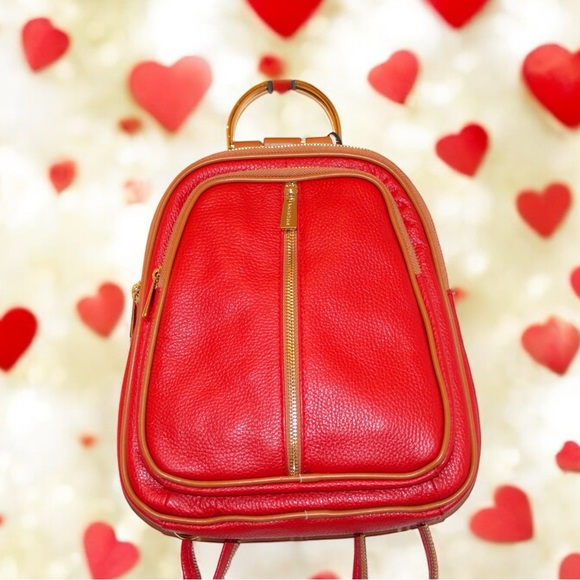 Valentina | Bags | Valentina Pebble Double Entty Dome Backpack Nwt ...